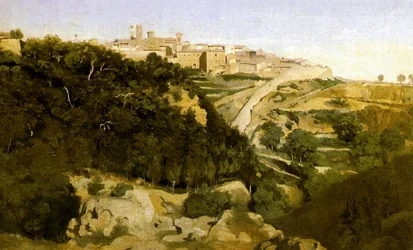 Landschaft mit Stadt